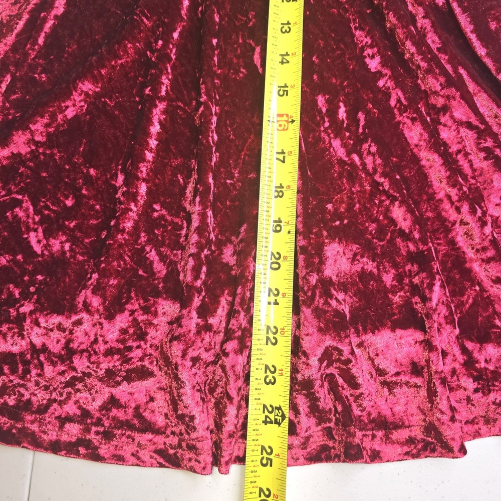 R VIVIMOS Large 12/14 Crushed Velvet Maxi Dress Scoop Neck Empire Waist -2540 - Picture 8 of 8
